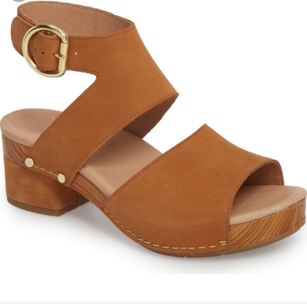 Dansko Minka Brown Block Heel Clog